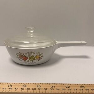 Corning Ware Spice of Life P-81-B Handled Saucepan 1 Pint With Pyrex P81C Lid